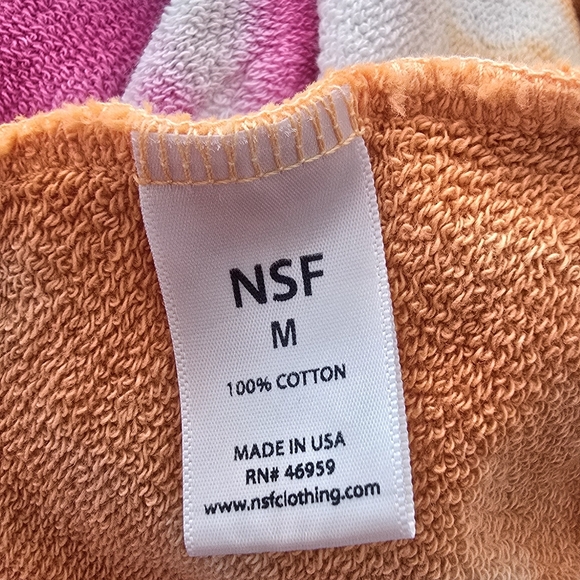 NSF Skittles Tie Dye Lisse Hoodie Women M Made In USA with Drawstrings - Picture 10 of 10